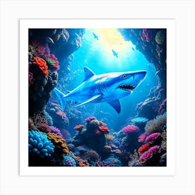 Shark In The Sea 1 Art Print