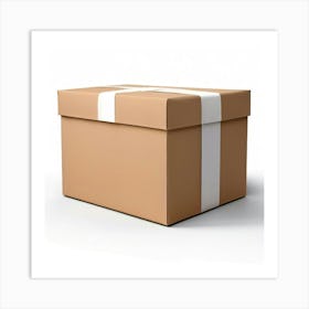 Mock Up Blank Box Parcel Cardboard Customizable Template Unprinted Clean Simple Minimalis (19) Art Print