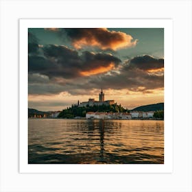 Sunset Over Ljubljana Art Print