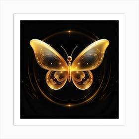 Golden Butterfly 39 Art Print