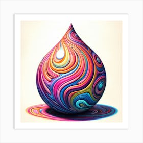 Colorful Swirled Drop Art Print