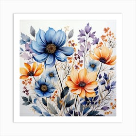 Watercolor Flowers 4 Art Print