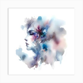 Watercolor Portrait Of A Woman Art Print