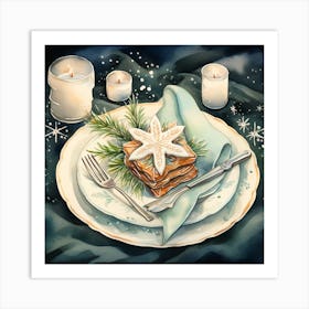 Christmas Table Setting 6 Art Print