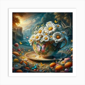 Teacup With Butterflies Art Print