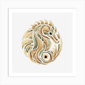 The Elegant Seahorse Design Art Print