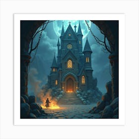 A Sorcerer’S Tower With Swirling Magical Runes And Mystical Artifacts 1 Art Print