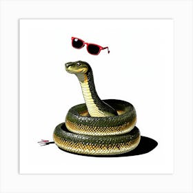 Snake With Sunglasses Art Print