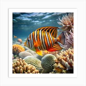 Tropical Fish On Coral Reef Art Print