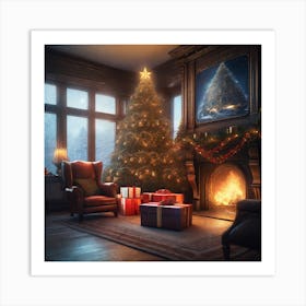 Christmas Tree In The Living Room 89 Art Print