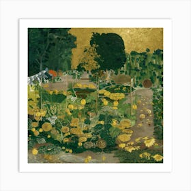 Gustav Klimt Style Farm Garden 34 Art Print