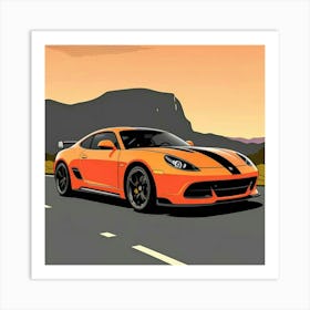 Iconic Striped Supercar in High Definition Art Print