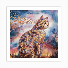 Butterfly Cat 3 Art Print