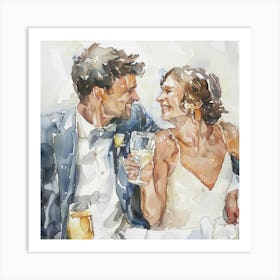 Wedding Watercolor Painting Art Print