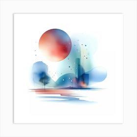 Abstract Watercolor Painting 21 Art Print