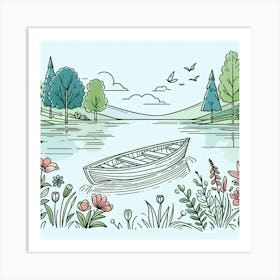 Lonely boat 2 Art Print