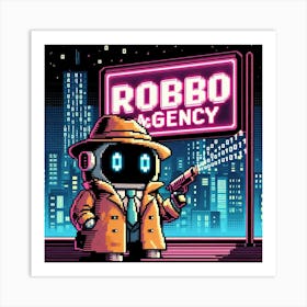 8-bit robot detective agency 3 Art Print