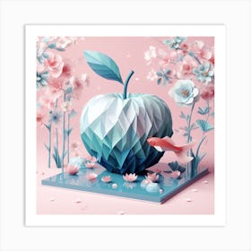 Origami Apple Art Print