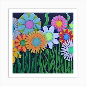 Flowers On The Wall Art Print