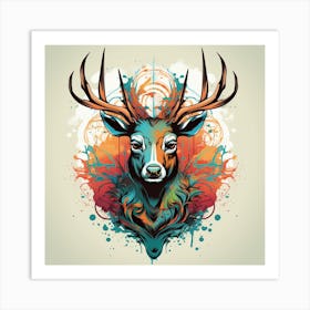 Deer Head 4 Art Print