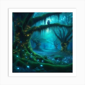 Owl In The Forest 1 Art Print