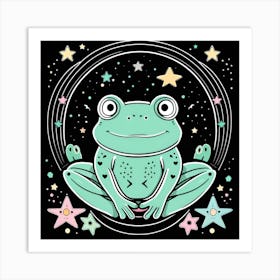 Frog With Stars Art Print