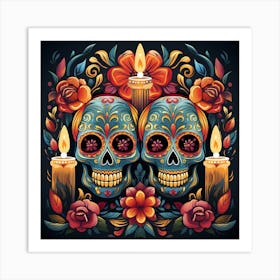 Day Of The Dead Skulls 2 Art Print