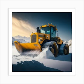 Buldozer Snow (21) Art Print