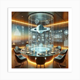 A Luxurious Futuristic Restaurant S Diplomatic Di Art Print