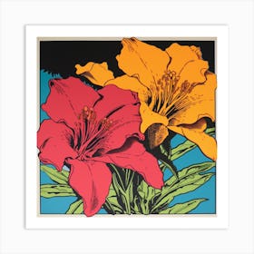 Lily 5 Pop Art Illustration Square Art Print