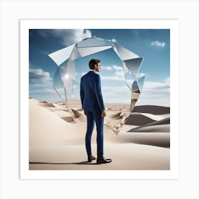 Man Standing In The Desert 10 Art Print