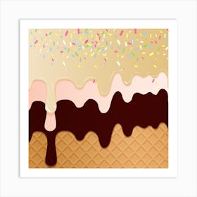 Ice Cream Waffles Art Print