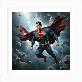 Superman Flying 1 Art Print 0 Art Print