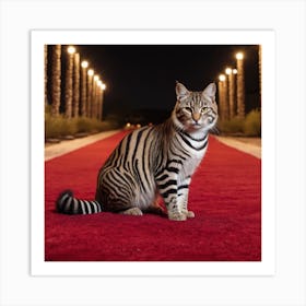 Zebra Cat Art Print