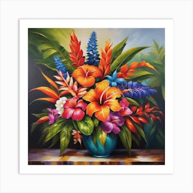 Tropical blooms Art Print