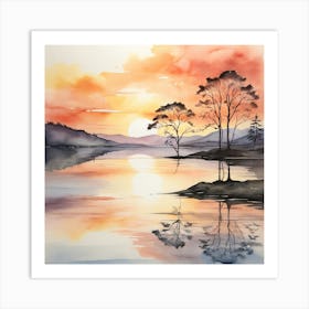 Sunset By The Lake 6 Art Print