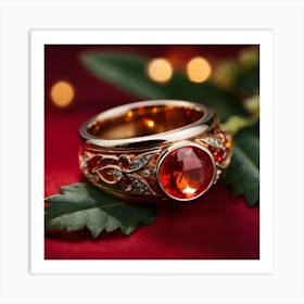 Ring With Red Diamonds Art Print