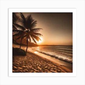 Sunset On The Beach 715 Art Print