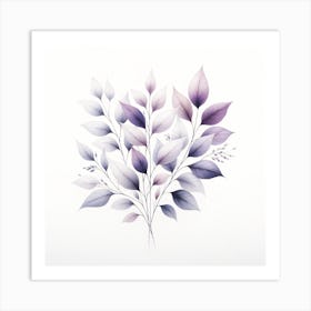 Watercolor Leaves 3 Art Print