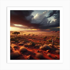 Australian Outback Storm Approaching Art Print