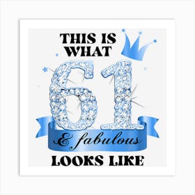 61 & Fabulous I Blue White Party Group Candid Photo Outfit Art Print