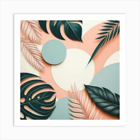 Aesthetic style, Abstraction with tropical leaf 13 Art Print