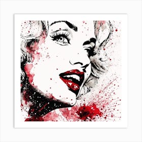 Marilyn Monroe Portrait Ink Painting (22) Art Print