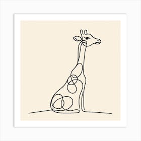 Giraffe Picasso style 2 Art Print