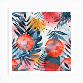 Watercolor Tropical Pattern Art Print