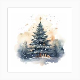 Rustic Aqua Fir Reverie Art Print