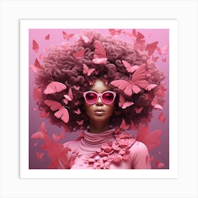 Pink Afro Art Print