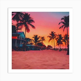 Sunset At The Beach Art Print