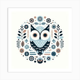 Scandinavian style, Owl 1 Art Print