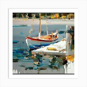 Sailboat At The Dock Art Print